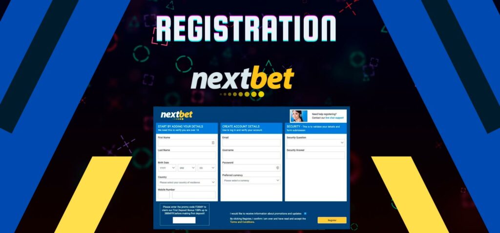 Registration in the Nextbet application