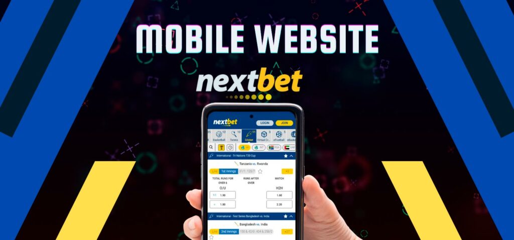 Nextbet mobile site and its design